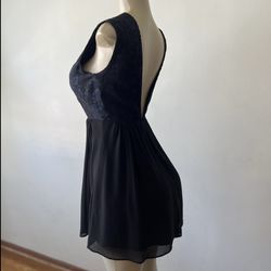 Beautiful Classy Navy Blue & Black Open Back Dress