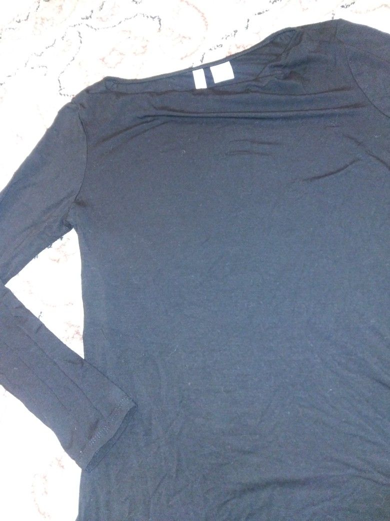 Paraphrase Women's Size XS Black Long Sleeve Soft Jersey Blouse
