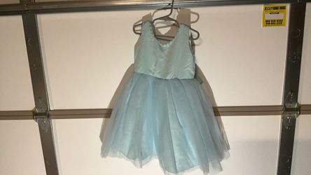 Girls Light Blue Tulle Formal Dress