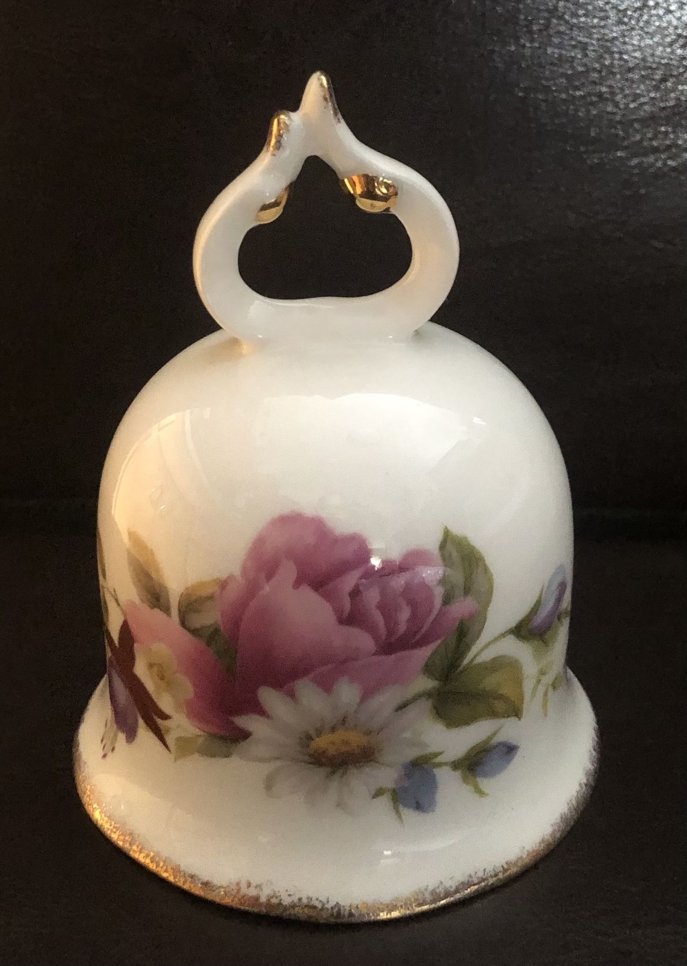 Flambro Vtg. Porcelain Bell “Summer Rose” Fine Bone China Taiwan