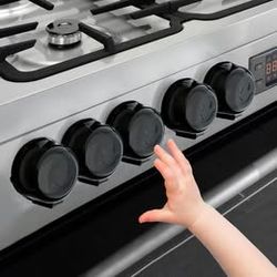 Stove Knob Covers for Child Safety - 5 Pack Babepai Upgraded Double-Key Design Universal Size