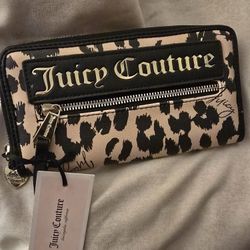 Juicy Couture Leopard Zip Around Continental Wallet New w/ Tags