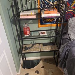 Black Metal Shelving Table