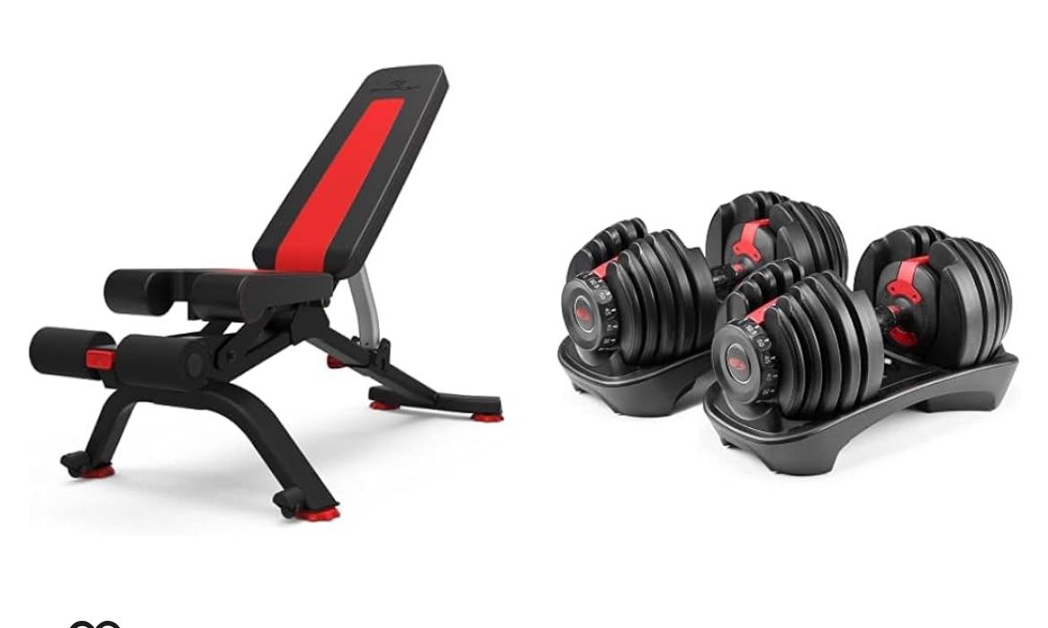 Bow flex Dumbbells And Bench