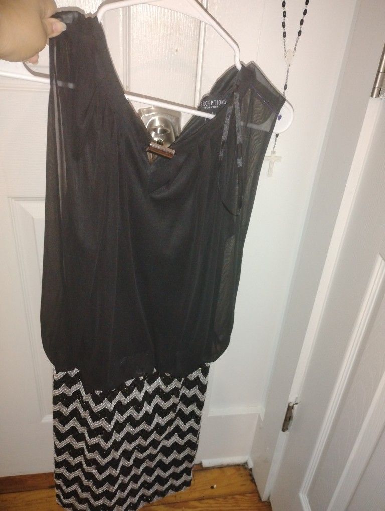 Black Top / Silver Simmer Dress