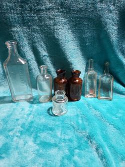 Lot of 7 Antique Glass Bottles