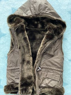Kids Warm Fur Lined Vest w Hood (new)