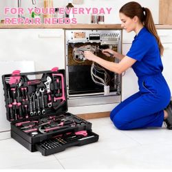 Tool Set- 412 Piece Home Repair/Auto Tool Kit, Storage Organizer with Drawers, Toolbox Storage Case for Women & Men, Perfect for Homeowner, Diyer, Han