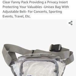 New In Package.  Clear Fanny Bag. Great For Concerts And More. See Photos. Cash Pickup Only 