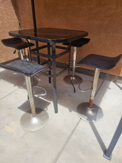 Table and bar stools