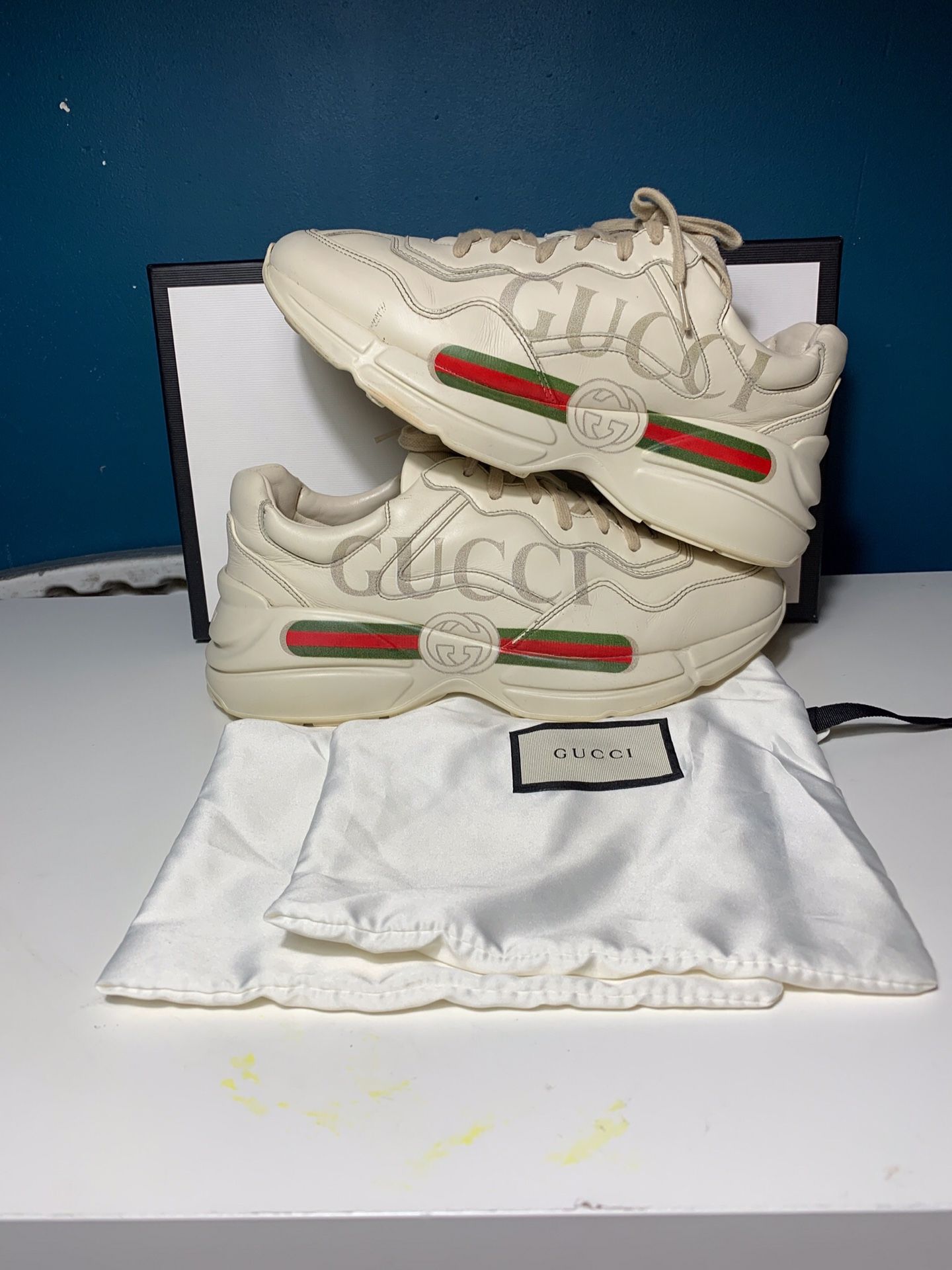 Gucci Rhyton Classic Logo Shoes Size 9