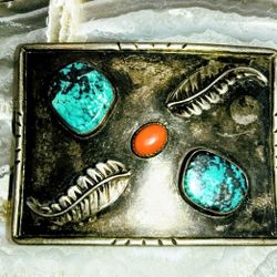 Vintage Silver Navajo Buckle by Eddie Pacheco - Sterling