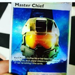 POKEMON ORICA CARD HALO MASTER CHIEF HOLOGRAPHIC -