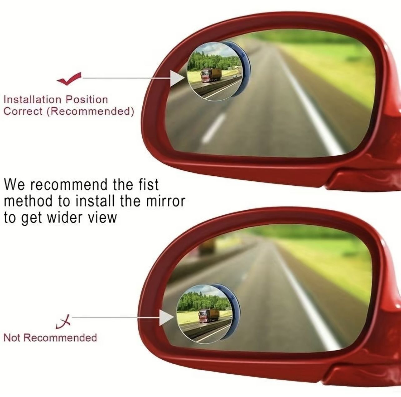 2 pcs car blind spot mirrors