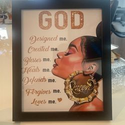 African American Queen Poster Art (frame Included).