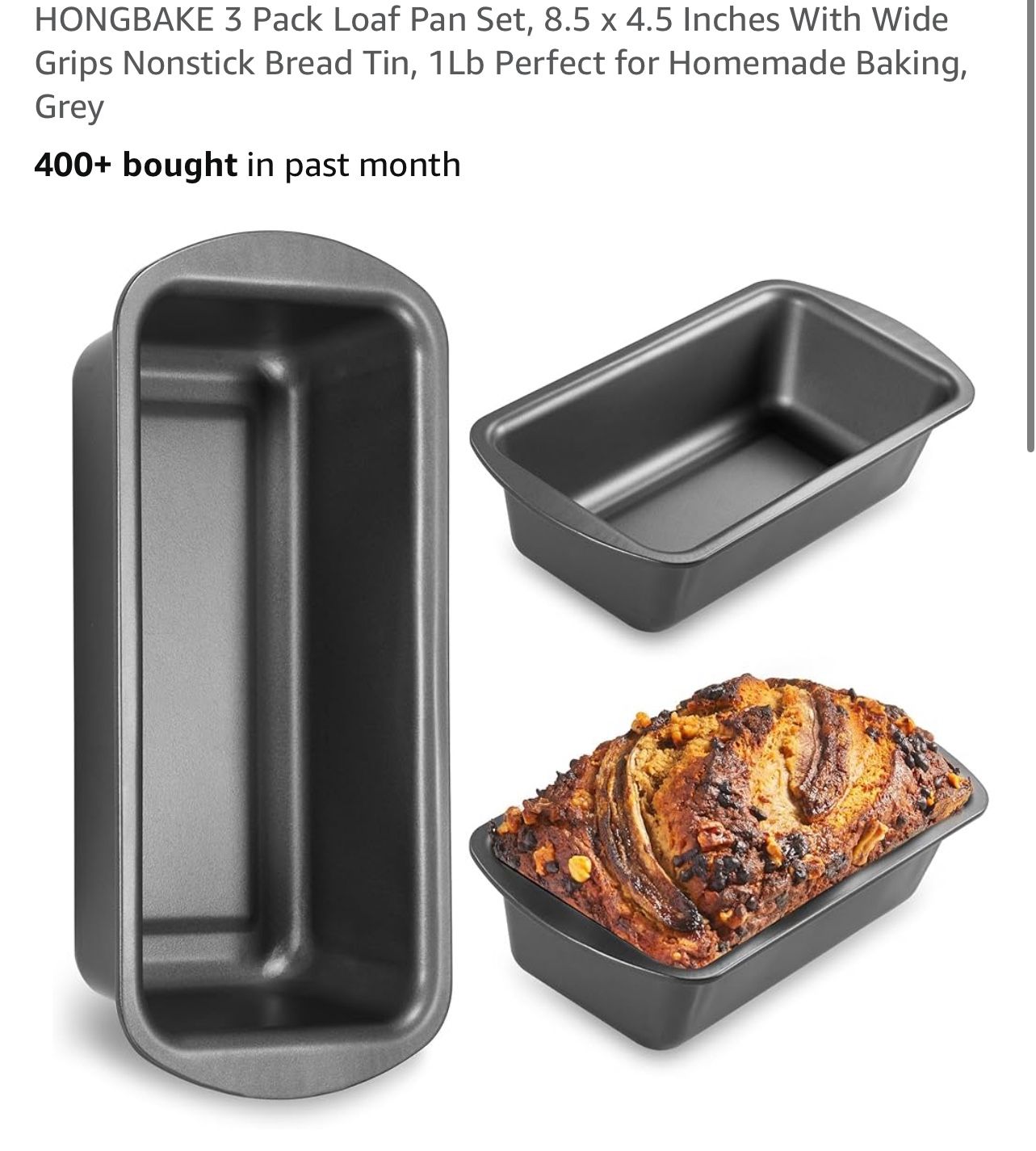 3pcs Bread Loaf Pans, New