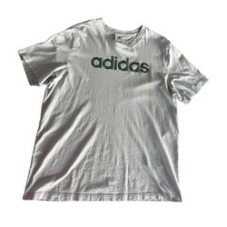 Adidas Light Blue T-Shirt, Green Logo (Size XL)