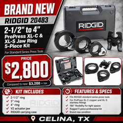 RIDGID 20483 2-1/2" to 4" ProPress Standard XL-C and XL-S Press Tool Jaw Ring 5-Piece