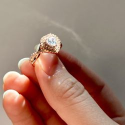 NEW Birthstone Heart AAA Zircon Rose Gold 925 Sterling Silver 