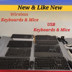 Wireless Keyboards,  Mice, (New batteries Incl.)And USB Keyboards & Mice, New To Like New Condition