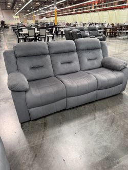 🛋️ New Gray Microfiber Reclining Sofa Set $10 Down!