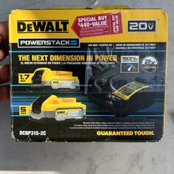 Dewalt Power Stack Kit With 5.0 And 1.7 Ah Nd Charger 