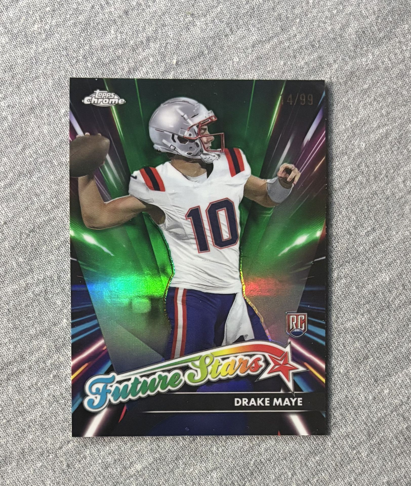 2024 Topps Finest Drake Maye Future Stars Rookie Refractor Card #FS-3 sp-/35