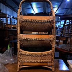 3 Teir Wicker Rattan Organizer 