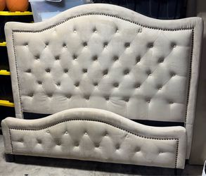 Beautiful queen size beige bed frame