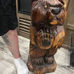 Chainsaw Carved Wooden Bear 