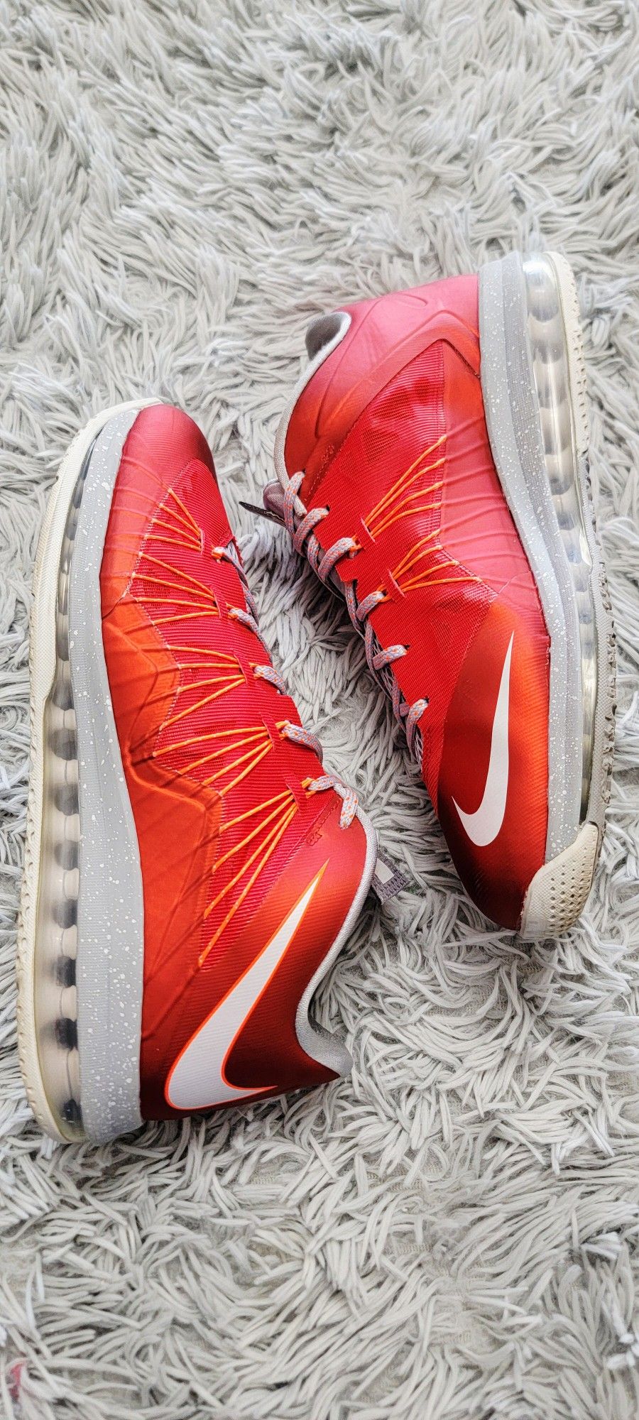 Size 11 Men's Nike LeBron James X 10 Low University Red 579765-600 Ohio.