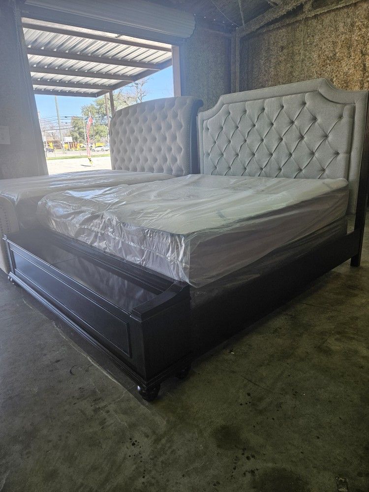 Cama King Con Colchones Excelente Condiciones $550