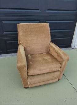 Tan Fabric Upholstered Recliner Chair