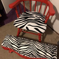 Red Leopard Zebra Print Chair