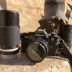 Nikon FM2 [Like New] w/ 28mm MACRO f2.8 Kalimar / 75-150mm f3.5 Nikon Series E Zoom / 135mm f2.8 Kalimar