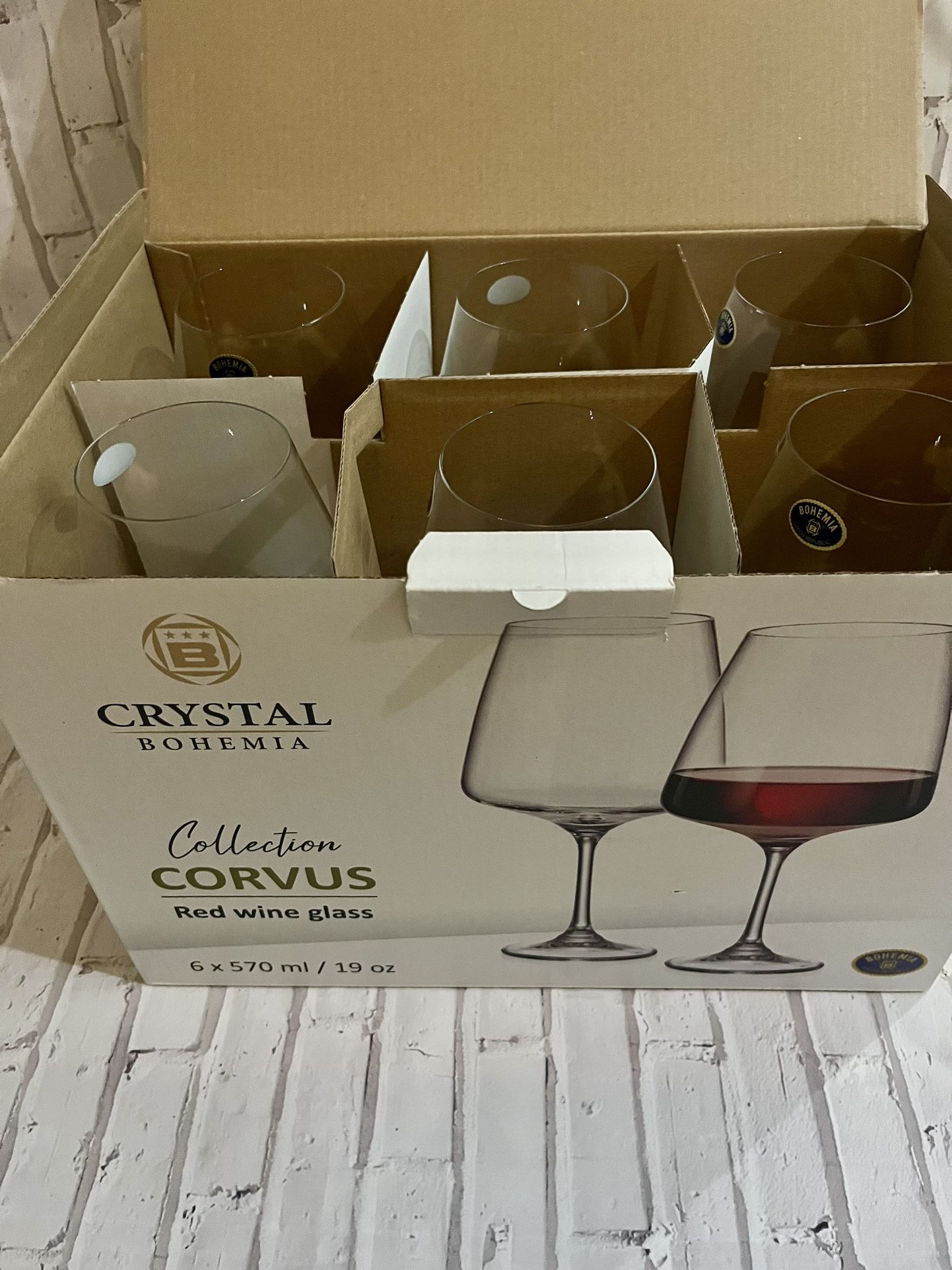 Crystal Bohemia Red Wine Glasses