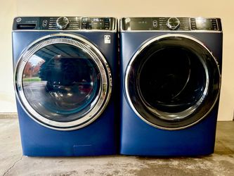 GE Profile Sapphire Blue Front-Load Washer & Gas Dryer Set