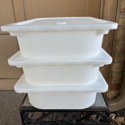Lot Of 3 IKEA TROFAST Stackable Storage Boxes With Lids
