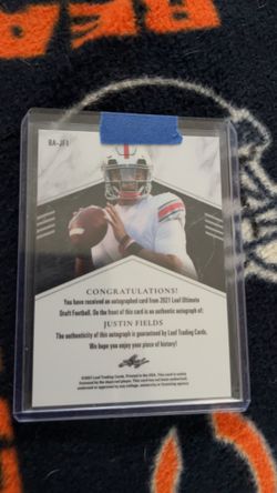 Justin Fields ultimate leaf Draft Autograph Rookie Card 
