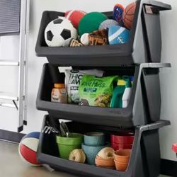 3 Stackable Storage Bins