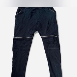 Black biker style joggers with zippers XL  #biker #joggers
