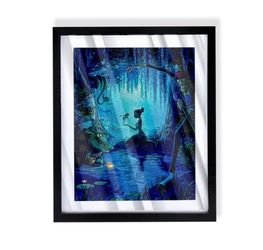 Princess And The Frog Custom Disney art in Black frame
