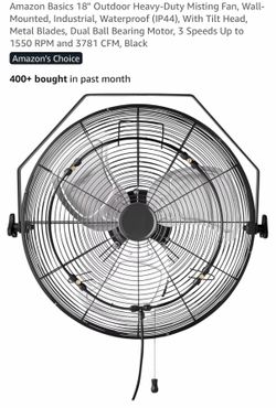18" Outdoor Heavy-Duty Misting Fan, Wall-Mounted
