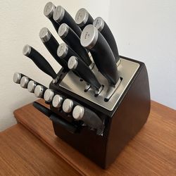 Calphalon Contemporary Self-Sharpening 20-Piece Knife Block Set with SharpIN Technology, Black