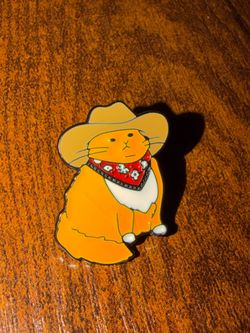 Cowboy Cat Enamel Pin – Western Bandana & Hat Cute Cat Brooch