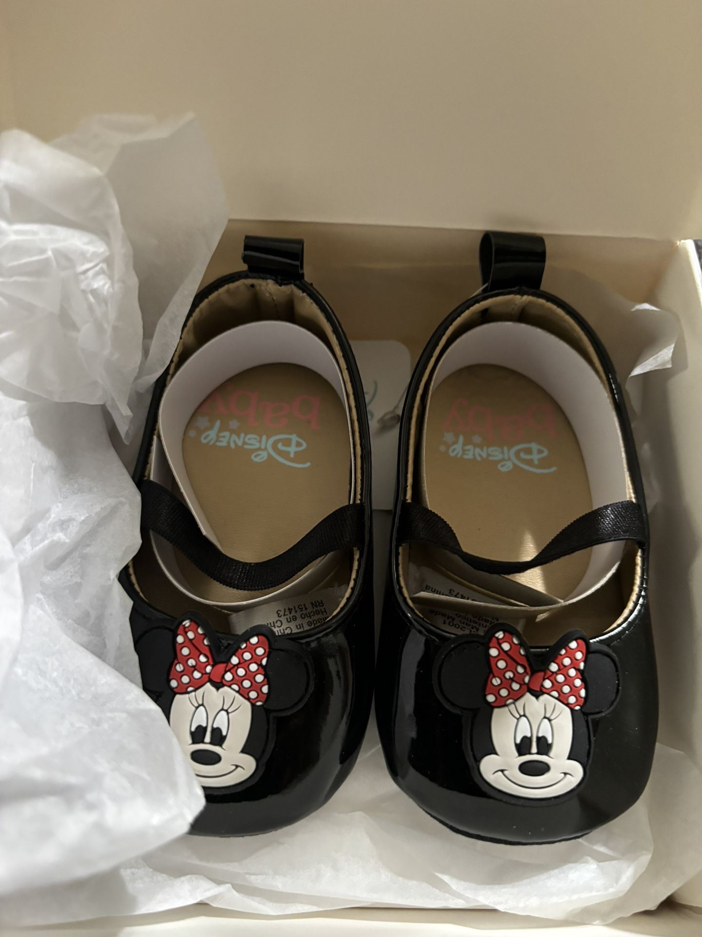 Disney Minnie Mouse Infant Girl Soft Sole Ballet Flats, Size 3