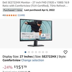 Dell 27” monitor