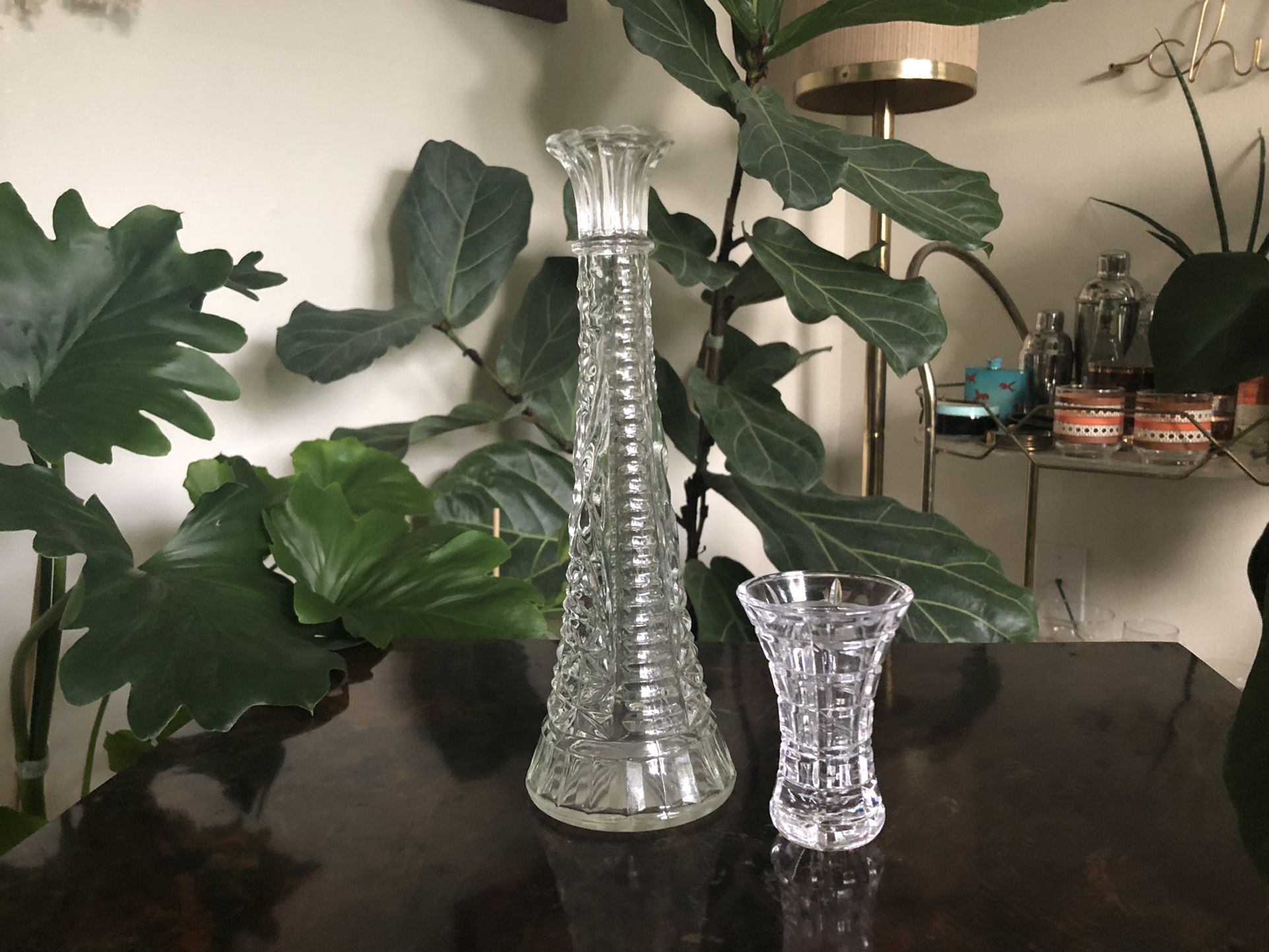 Vintage Bud Vases And/Or Shot Glass