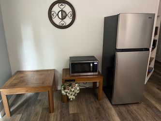 Small fridge and microwave