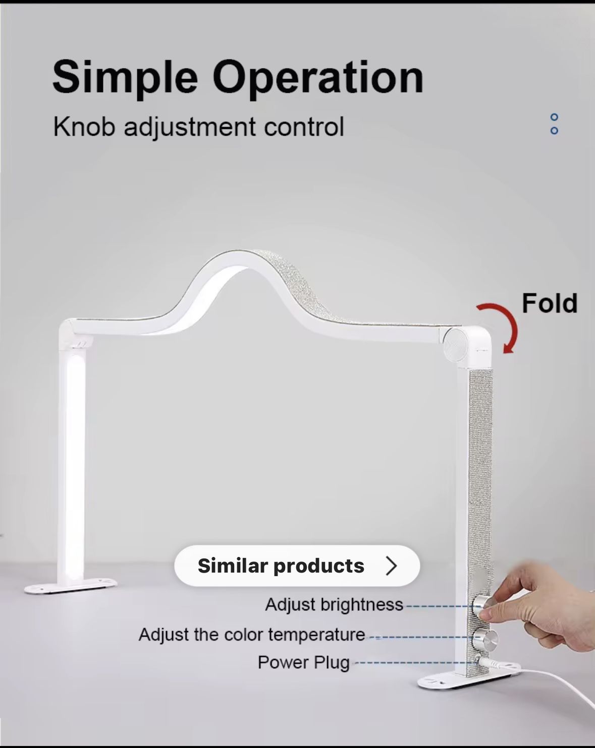 Silver Squared nail desk lamp